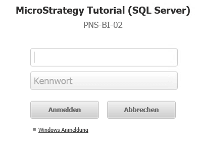Screenshot: SingleSign on für MicroStrategy
